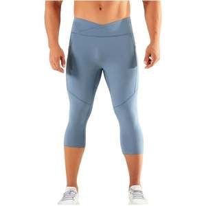 Pantalon de compression capri 3/4 pour homme, personnalisé OEM, séchage rapide, pour le basketball, la course, le sport et la gym - Product Image 1