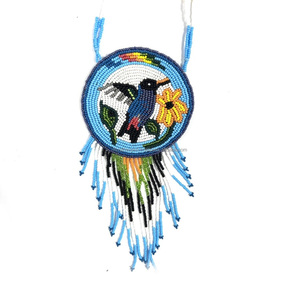 Collar de águila con cuentas Huichol estilo romántico hecho a mano patrón nativo Comercio Justo joyería indígena chapado en oro regalo bohemio - Product Image 4