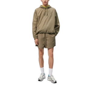 Conjunto de chándal de dos piezas con cremallera y logotipo personalizado para hombre, pantalones cortos cortavientos de nailon de alta calidad, unisex, verano 2025 - Product Image 5