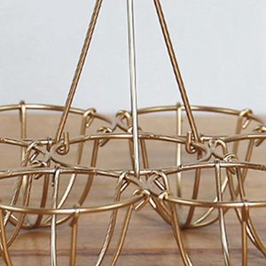 Creative Rustic Egg <b>Basket</b> <b>Display</b> Tray Holder Freestanding Golden Egg Storage Rack for Kitchen Dining - Product Image 3