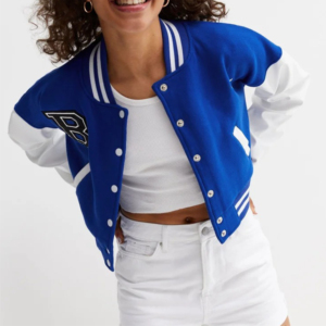 <b>Ladies</b> Cropped Varsity <b>Jacket</b> Fashion Letterman Baseball <b>Jacket</b> Trendy Casual Streetwear Wholesale Manufacturer College <b>Jacket</b> - Product Image 3