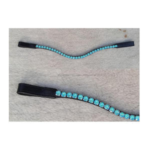 Banda para cejas con logotipo personalizado de calidad superior para montar a caballo Producto ecuestre de la mejor calidad Bling Crystal Decorativo Cuero Premium - Product Image 3