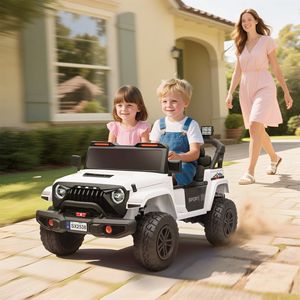 Auto Elettrica a 2 Posti 24V per Bambini 3-8 Anni, Bianca con 4 Motori, Telecomando e Sospensioni a Molla - Product Image 2