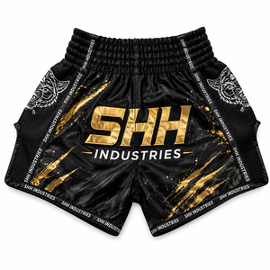 SHH Custom Muay Thai <b>Shorts</b> Unisex Premium Satin Boxing <b>Kickboxing</b> Fight Trunks Personalized Logo Martial Arts Training Wear - Product Image 2