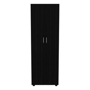 Armadio Nero a Doppia Anta 180 cm (70.8 pollici) con Organizzatore, Due Ripiani e Asta Appendiabiti - Product Image 2