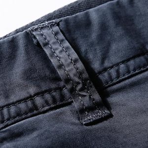Shorts cargo pour hommes, couleur unie, 100% polyester, respirant, en velours côtelé lavé, taille mi-haute, fermeture éclair, style décontracté, longueur Bermuda - Product Image 3