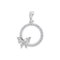 Pendentif Papillon Aarinya avec Cercle de Diamants, Diamant de Laboratoire, Plaqué Or Classique, Ensemble de Pendentifs pour Femme, Idéal pour le Quotidien, Cadeau