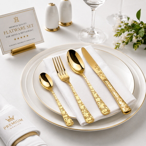 Golden Flatware Set Stainless Steel Cutlery Spoon <b>Fork</b> Knife Decorative Utensils for Wedding Dinner Tableware Hotel Restaurant - Product Image 4