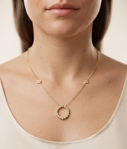 14K สร้อยคอสีโรสโกลด์จี้เพชรเครื่องประดับที่ปรับแต่งได้สำหรับผู้หญิงทำจากผู้ผลิตอินเดียได้รับการรับรองคุณภาพคุณภาพสำหรับงานแต่งงาน - Product Image 1