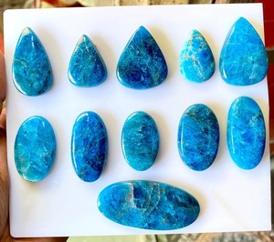 100% Natural Blue Apatite Smooth Cabochon Wholesale Lot Semi-Precious Stone - Product Image 2