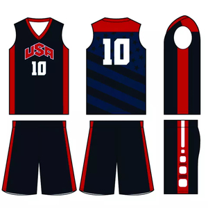 Custom Sublimated Basketball Jersey Set V-Neck Sleeveless Black Red Color Blocked Moisture Wicking <b>Athletic</b> Wear Unisex Adult - Product Image 2