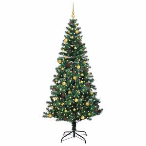 Albero di Natale Artificiale Verde Pre-Illuminato da 239,7 cm con Struttura in PVC e Metallo - Product Image 3