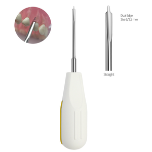 Luxating Elevator Dual Edge 3x1.5mm <b>Silicone</b> Handle Dental Extraction Instrument Stainless Steel Root Elevator <b>Tool</b> - Product Image 1