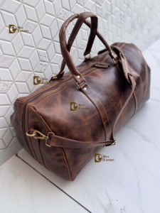 New Design Fashion Crunch Leather Large Capacity Unisex Travel <b>Luggage</b> Bag Animal Print Adjustable <b>Strap</b> Zipper Closure Gift - Product Image 4