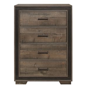 Moderno rustico 1 pezzo cassone di 4 cassetti finitura ebano in legno camera da letto mobili mogano legno tavole soluzione di stoccaggio - Product Image 1
