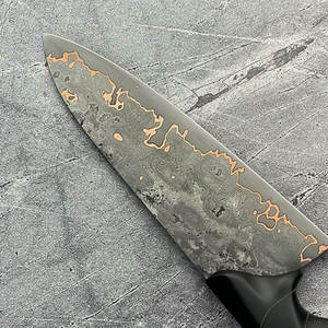 Couteau de cuisine utilitaire en cuivre damas de haute qualité avec manche ergonomique en bois pour la découpe quotidienne et la préparation des repas - Product Image 6