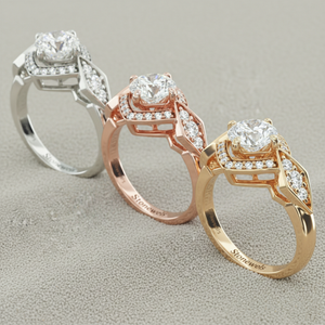 แหวนเพชรเพาะเลี้ยง Stonewels แบบฝังหนามเตยทอง 14K สไตล์อาร์ตเดโคทรงเรขาคณิต วินเทจ สำหรับ OEM/ODM ที่ได้รับการรับรอง - Product Image 5