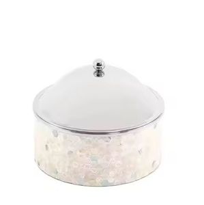 Royal Gold Beaded Hanging Casserole Premium Food Warmers Luxury Stainless Steel <b>Buffet</b> <b>Server</b> with Arched Stand & Dome Lid - Product Image 4