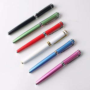 Stylo à encre gel en métal noir lisse de luxe de haute qualité avec logo personnalisé, fabricant pour cadeaux d'affaires, acier inoxydable - Product Image 1