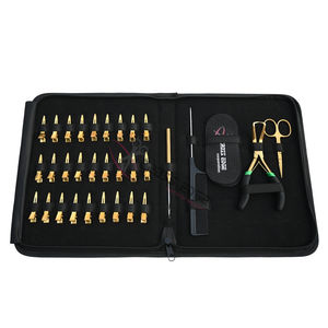 Kit d'outils professionnels pour extensions de cheveux dorées : extracteur de micro-perles, crochet de tirage, pince de sectionnement, peigne à queue et ciseaux de coupe-fil - Product Image 6
