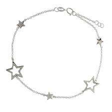 925 Sterling <b>Silver</b> Star <b>Charm</b> <b>Bracelet</b> - Dazzling & Elegant Jewelry for Women and Girl Wear in Wedding Party Special Occasion - Product Image 2