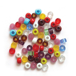 Perles en verre à gros trous mélangées en vrac de fournisseur indien pour la fabrication de bijoux – Vente en gros directe usine au meilleur prix - Product Image 1