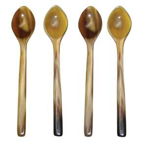 Cuerno de búfalo natural Cuchara Grande y Pequeña Cubiertos Cuchara para ensalada Productos de cuerno hechos a mano Cuchara pulida para uso doméstico para - Product Image 4