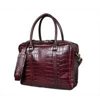 Sacoche d'ordinateur portable professionnelle en cuir véritable imperméable personnalisable de fabrication indienne, haut de gamme, multifonctionnelle pour homme, effet crocodile