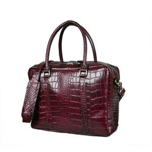 Sacoche d'ordinateur portable en cuir véritable imperméable de fabrication indienne, haut de gamme, multifonctionnelle, pour hommes, en cuir de crocodile, pour le bureau et les voyages - Product Image 4