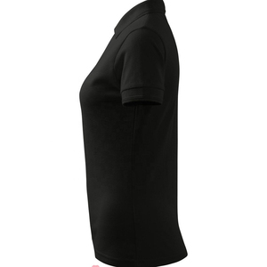 Polo de Manga Corta Negro para Mujer, Color Sólido, Tela Piqué, Estilo Casual, Largo Regular - Product Image 2
