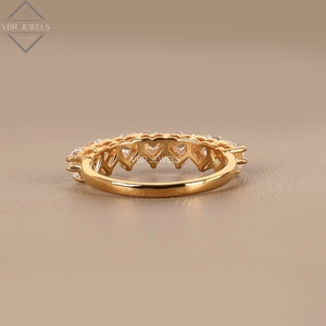 Anillo de Eternidad de Diamantes con Corte Corazón de Lujo, Oro Amarillo, Engaste de Garras, Anillo de Boda para Mujer, Regalo de Joyería Nupcial para Aniversario - Product Image 4