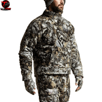 Veste de chasse softshell camouflage haut de gamme pour l'extérieur, entièrement zippée, haute performance, à capuche, résistante au vent, imprimée, pour l'hiver