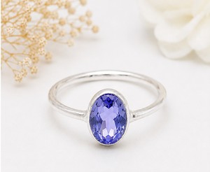 Tanzanite <b>Quartz</b> Oval <b>Ring</b>, Sterling Silver Gemstone <b>Ring</b>, Handmade 925 Silver <b>Ring</b>, Purple Blue <b>Quartz</b> Jewelry, Gift for Her - Product Image 3