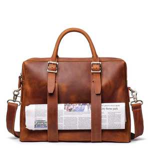 Maletín de Cuero Genuino Crazy Horse de Grano Completo, Resistente, para Hombre, para Portátil de 15 Pulgadas, para Oficina, LLB-0319 - Product Image 3