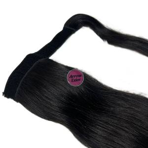 Extensions de cheveux naturels bouclés et lisses, queue de cheval en cheveux humains de qualité supérieure pour femmes, noir naturel, 10-32 pouces, 98g/100g - Product Image 2