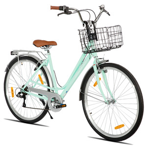 <span class=keywords><strong>Bicicleta</strong></span> Urbana JOYKIE HILAND para <span class=keywords><strong>Mujer</strong></span>, 7 Velocidades, Cuadro de Acero Hi-ten, Frenos V Delanteros y Traseros, Cuadro Bajo, Cesta Incluida - Product Image 2