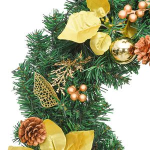 Guirlande de Noël verte en PVC de 8.9 pi avec lumières LED Décorations de guirlande festive - Product Image 5