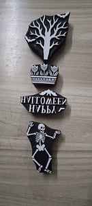 Bloques de impresión de madera grabados a mano para estampado textil DIY, arte de henna artesanal, patrón abstracto indio de Sheesham, arte reutilizable - Product Image 4