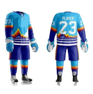 Großhandel Herren individuelle Stickerei NHLing geschnitten und genäht Eishockeymantel design leer Sublimation Netzdruck rote Uniform - Product Image 1