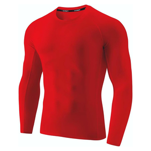 Camiseta de Compresión de Manga Larga de Secado Rápido con Cuello Alto para Hombre, Spandex/Nylon, Estampado Digital, Suministro de Fábrica - Product Image 1