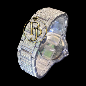 Montre de luxe Eclipse 42 mm à quartz Shanghai, boîtier rond en acier inoxydable entièrement serti de verre 10 mm, bracelet 20 mm, date automatique, étanche 3 ATM - Product Image 6