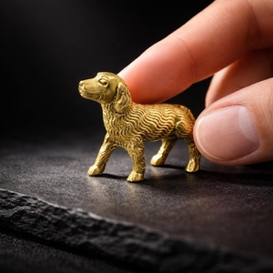Figura de Perro de Latón Shubham, Modelo Artesanal Tallado 01D01002, Decoración de Mesa para Hogar, Oficina y Sala de Estar - Product Image 1