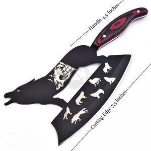 Couteau à viande artisanal unique fait sur mesure, couteau de boucher avec étui en cuir, lame en acier D2 de 7,5 pouces, hachoir de cuisine pour chef, ambidextre, revêtement G10 - Product Image 4