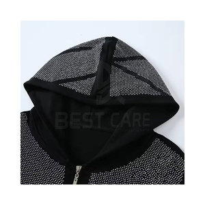 Conjunto Deportivo de 2 Piezas con Capucha para Mujer, Estampado Brillante con Patrón Geométrico, Estilo Deportivo Casual, Manga Larga, Tejido de Algodón Transpirable, Otoño - Product Image 6