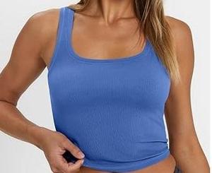 Wholesale <b>Women's</b> Short Jersey <b>Sequined</b> Front Custom Breathable Slim Fit Workout Quick Dry Tank <b>Top</b> - Product Image 4