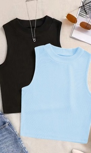 2026Wholesale Women Crop Top Teenager Wear Summer Styling Slim Fit Body Hugging Perfect For Casual Basic But High Quality - Product Image 3