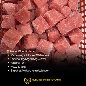Sandía sin Semillas Congelada IQF 100% Fresca de Vietnam, en Cubos de 25x25mm, 250g, Envasada al Vacío para Alimentos y Bebidas - Product Image 5