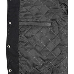 Chaqueta Acolchada de Tela para Invierno, Cuello de Béisbol, Mangas de Cuero PU, Chaqueta Varsity de Lana con Flores, Talla Grande - Product Image 6