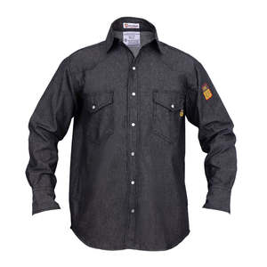 FR Denim Shirt 100% C 7 oz Ropa de seguridad resistente al fuego (Denim Black) 2X-Large - Product Image 1
