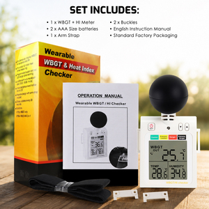 Professional Portable WBGT Heat Index Meter | Industrial Handheld Heat Stress Monitor | Wet Bulb <b>Globe</b> Temperature Tester - Product Image 3